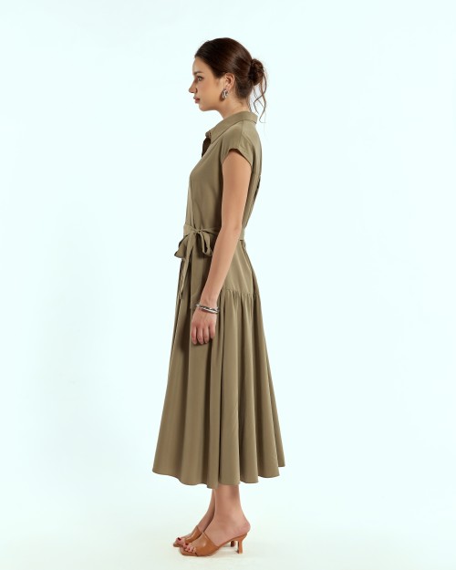 SIXDO Woven Flared Dress for Women